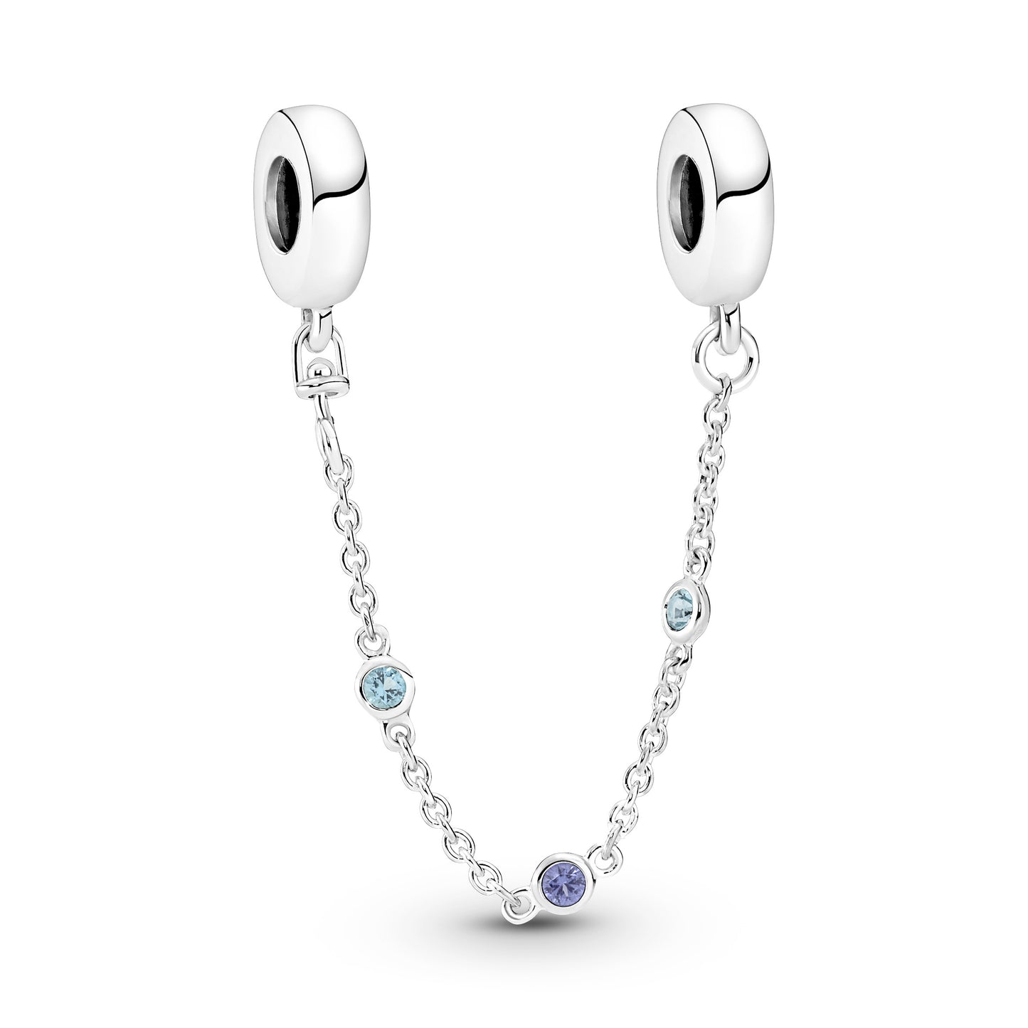 Triple Blue CZ SCREW ON Safety Chain