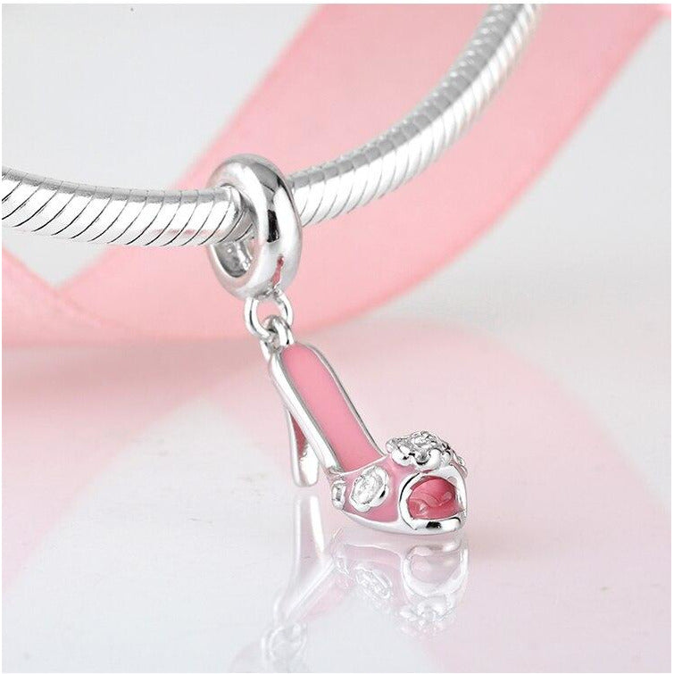 Pink High Heel Shoe Dangle Charm