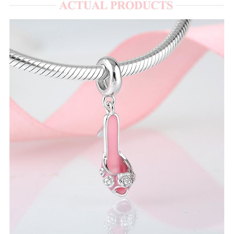 Pink High Heel Shoe Dangle Charm