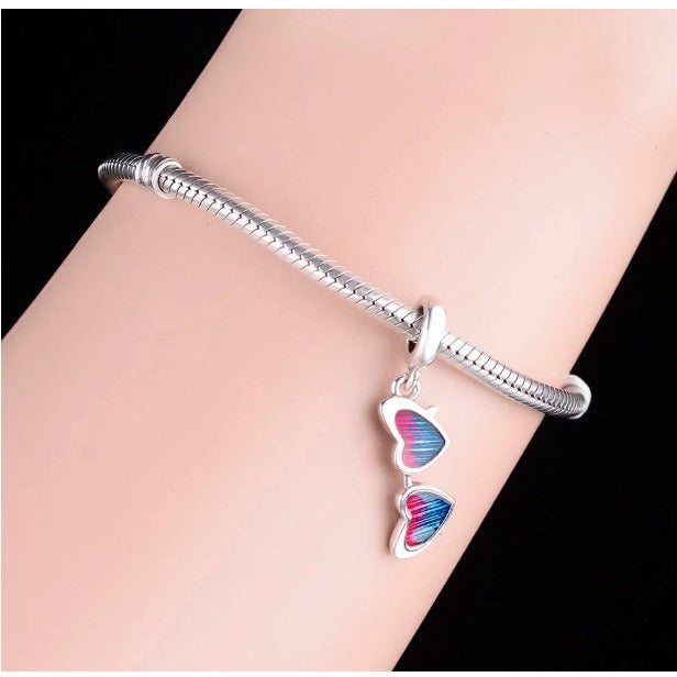 Pink and Blue Heart Shaped Sunglasses Dangle Charm