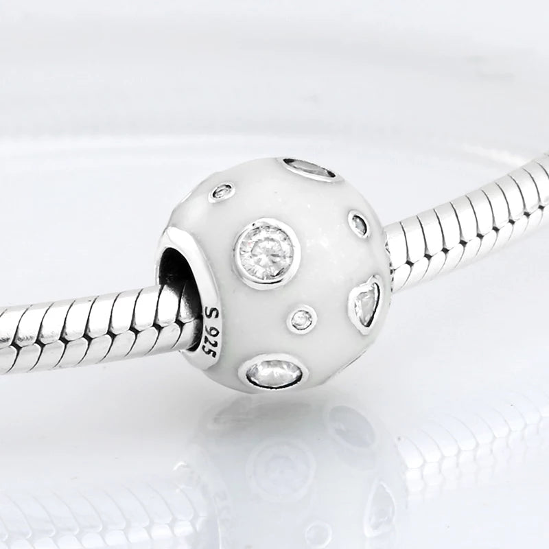 White Pearl Escence CZ Bead Charm