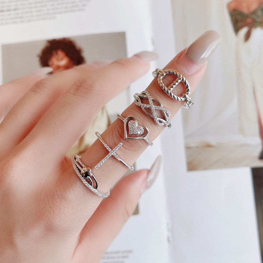 Clear CZ Cross Ring