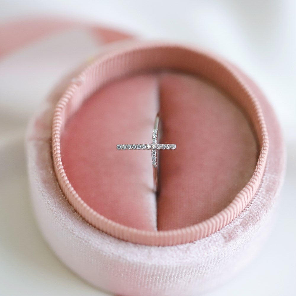 Clear CZ Cross Ring