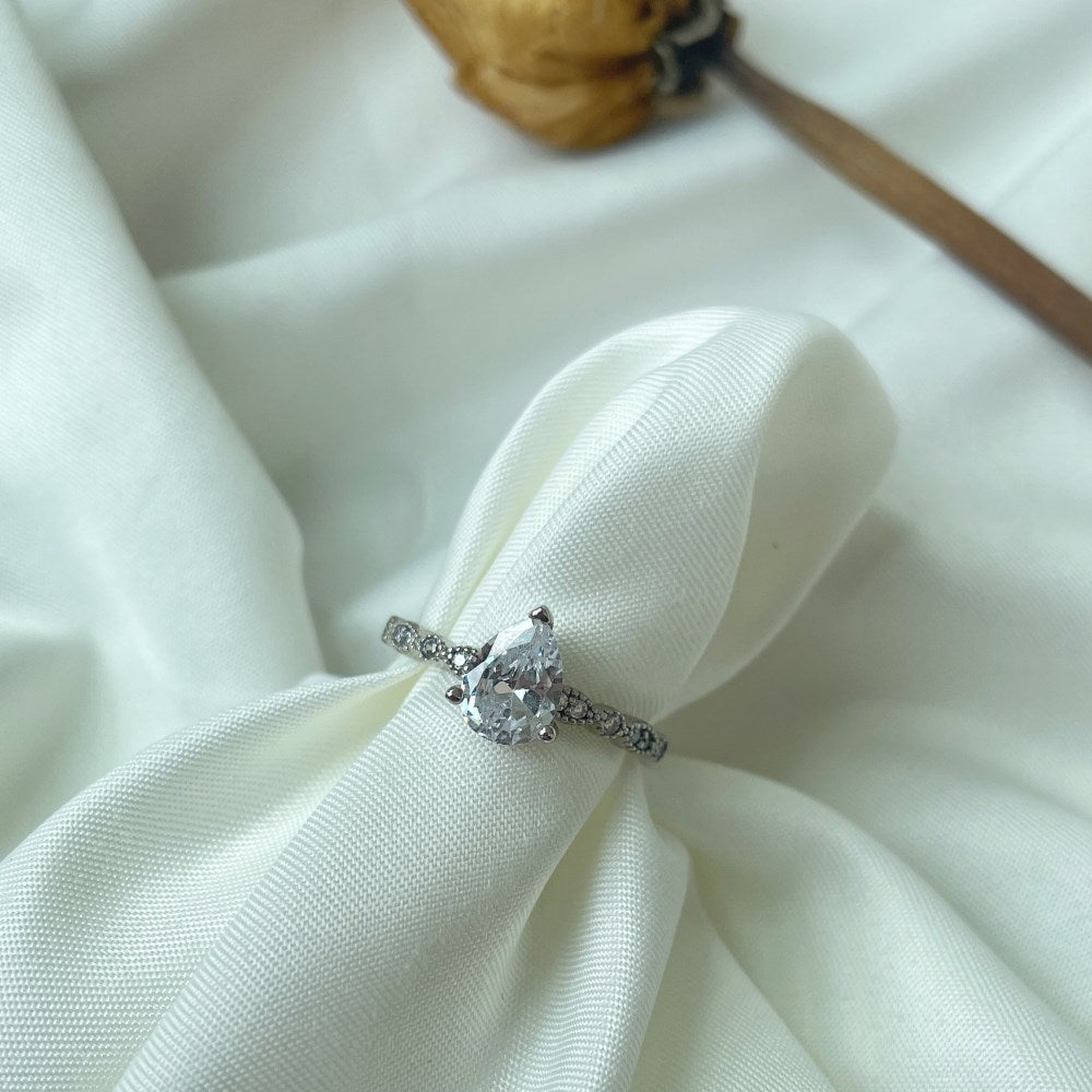 CZ Teardrop Ring