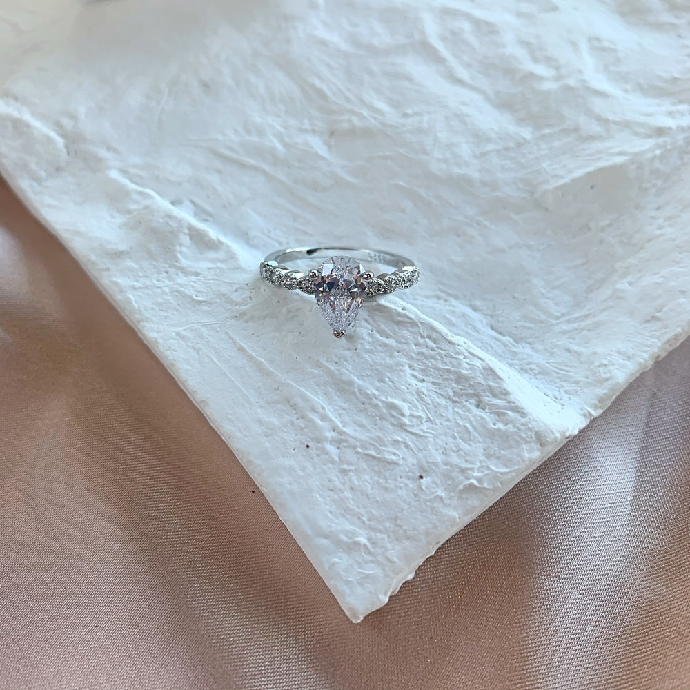CZ Teardrop Ring