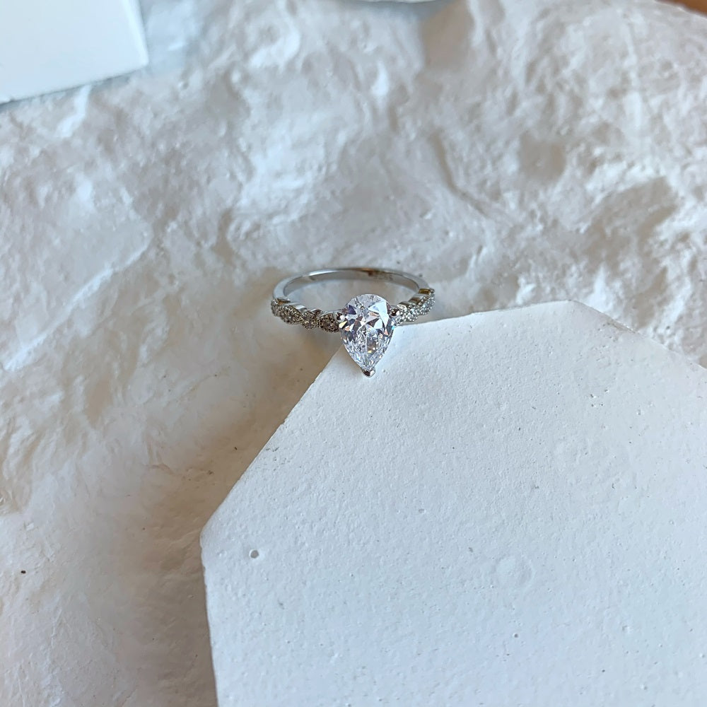 CZ Teardrop Ring