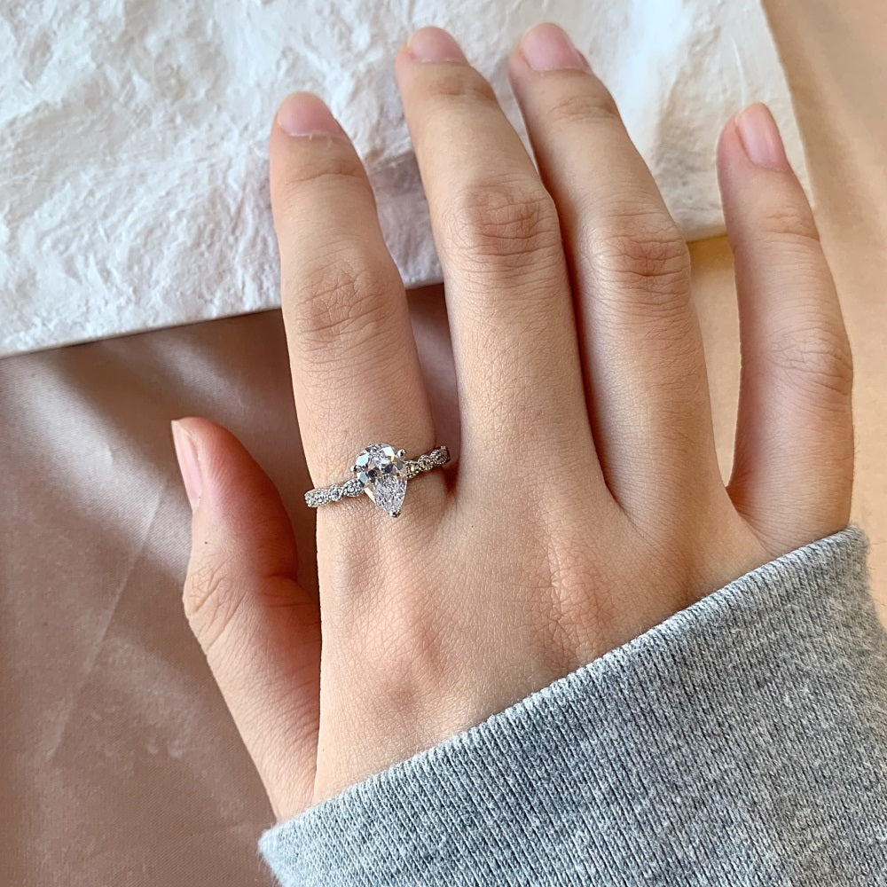 CZ Teardrop Ring