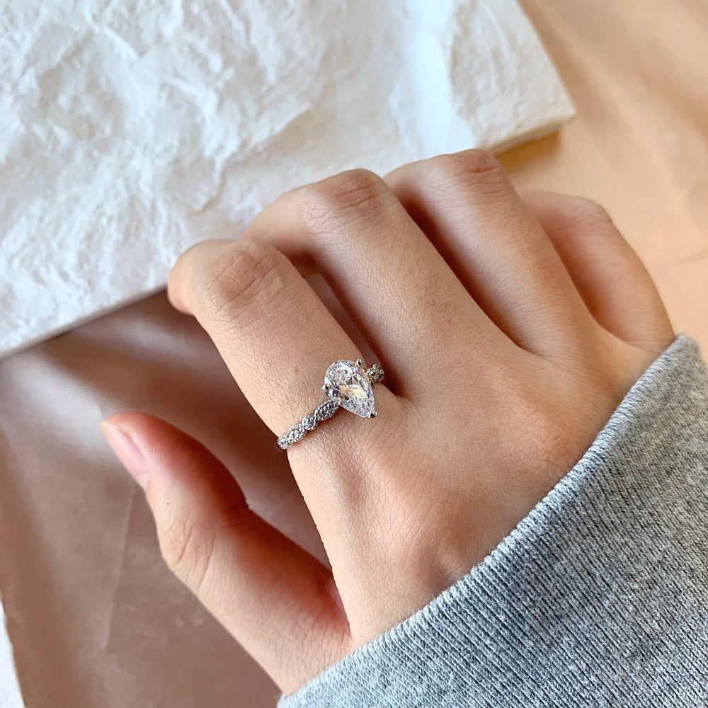 CZ Teardrop Ring
