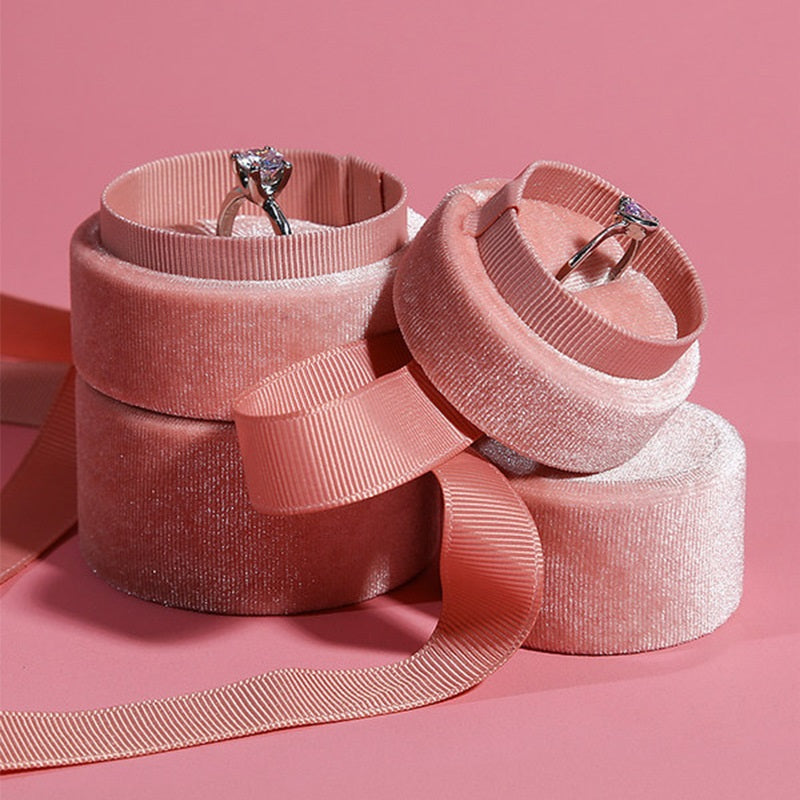 Pink Velvet Ring Box