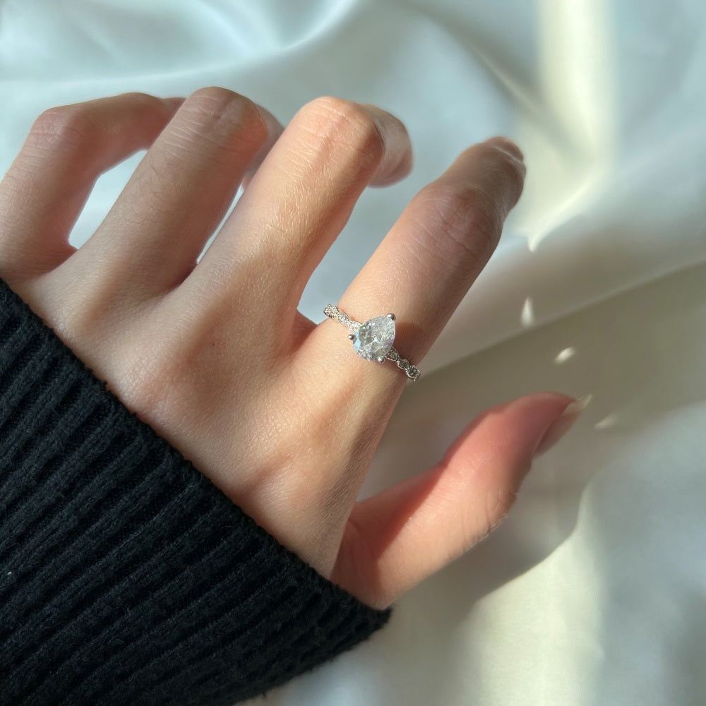 CZ Teardrop Ring