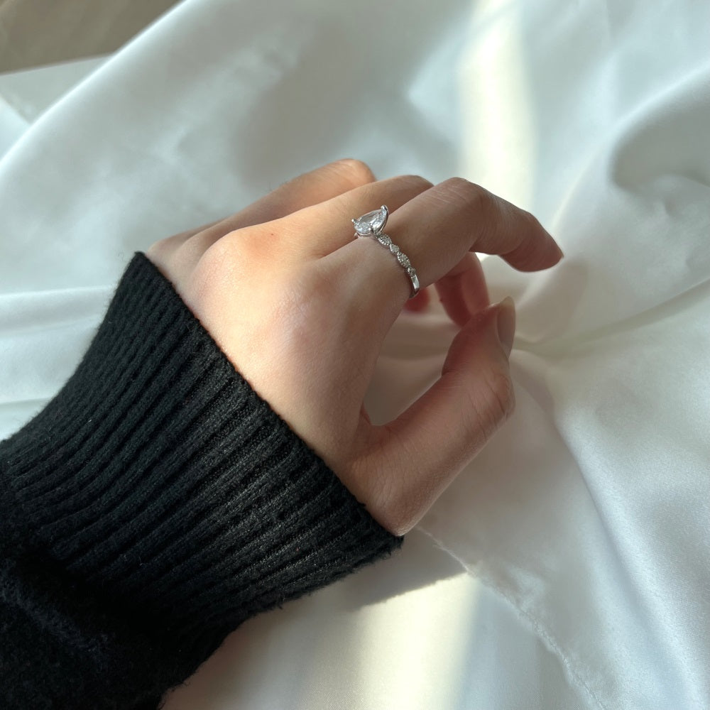 CZ Teardrop Ring