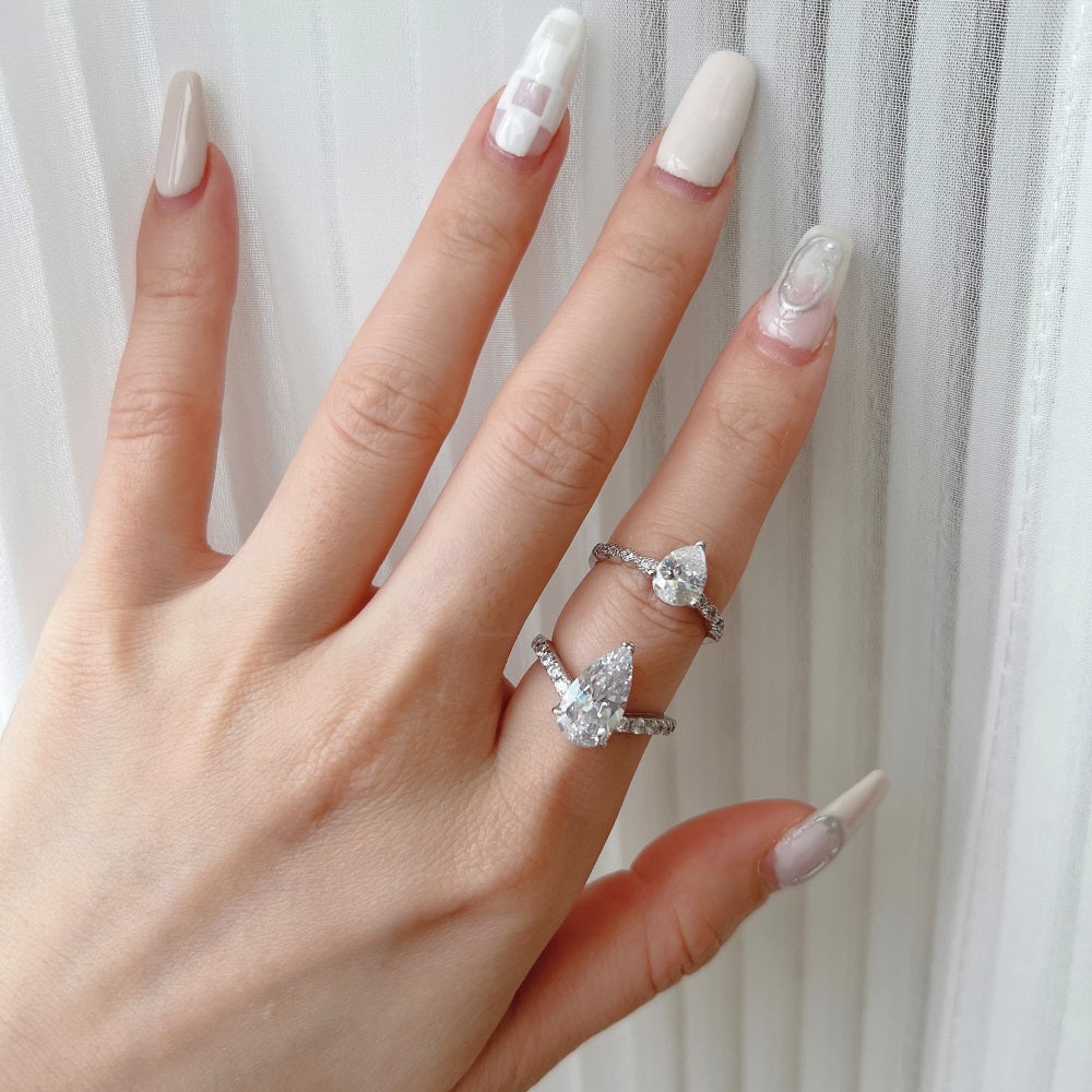 CZ Teardrop Ring