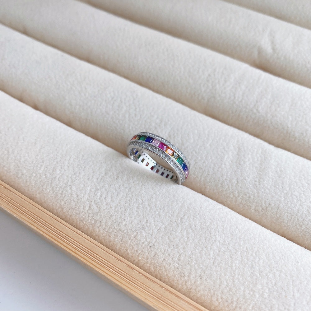 CZ Multi Colour Eternity Ring