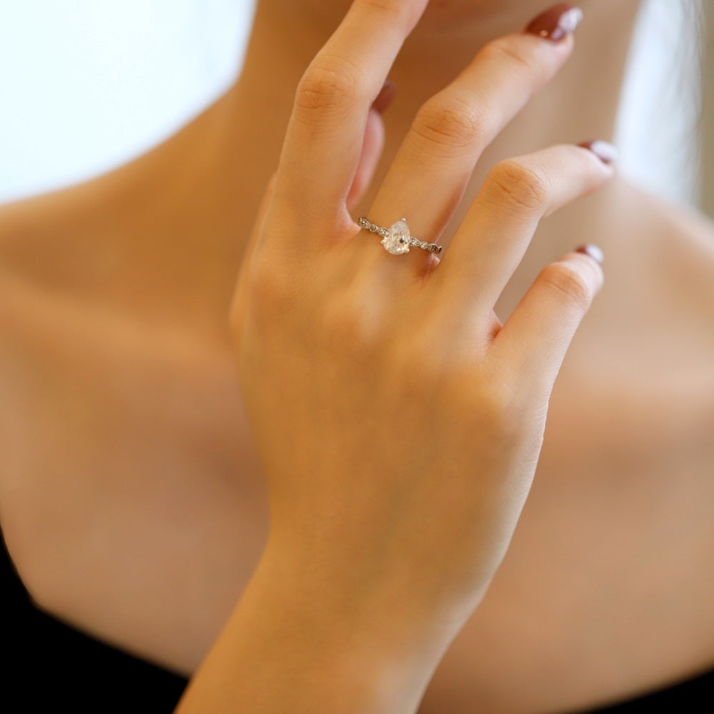 CZ Teardrop Ring