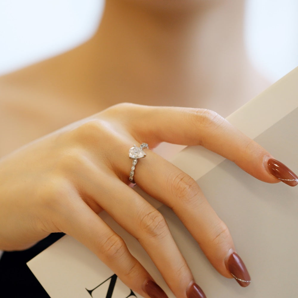 CZ Teardrop Ring