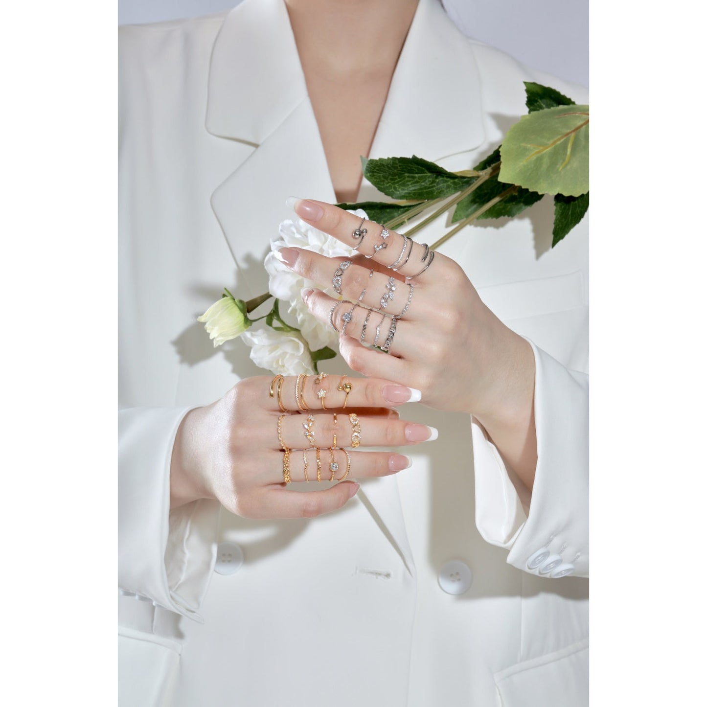 Clear CZ Hearts Ring