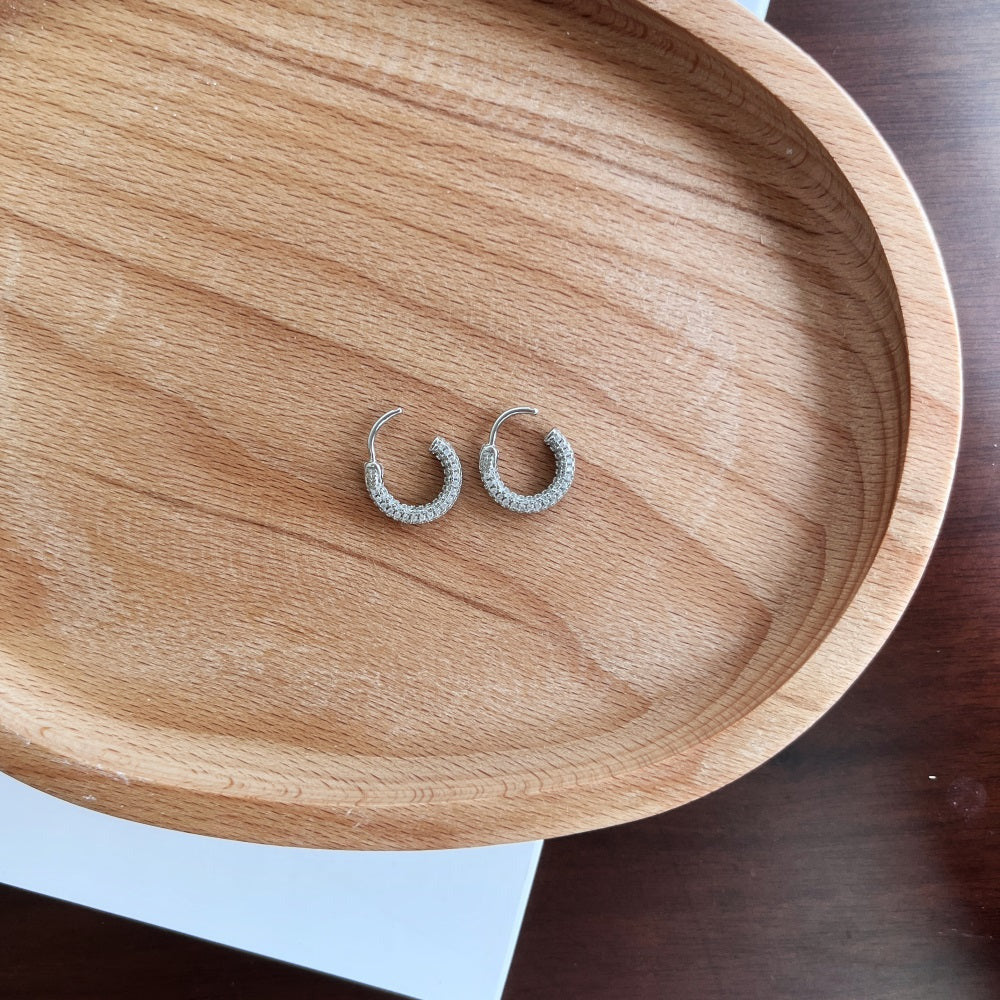 Clear CZ Hoop Earrings