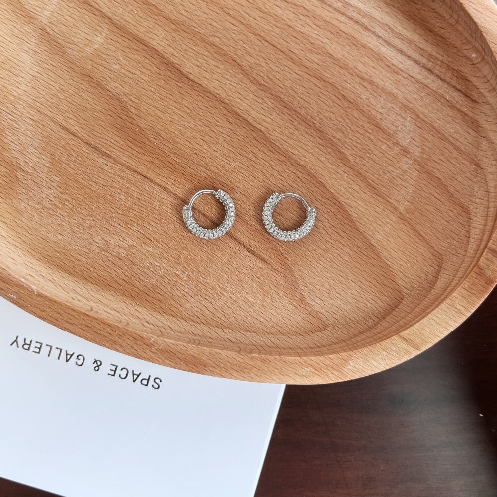 Clear CZ Hoop Earrings
