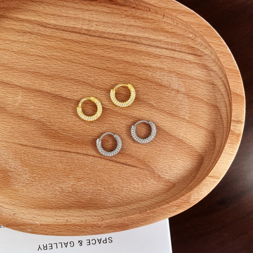 Clear CZ Hoop Earrings