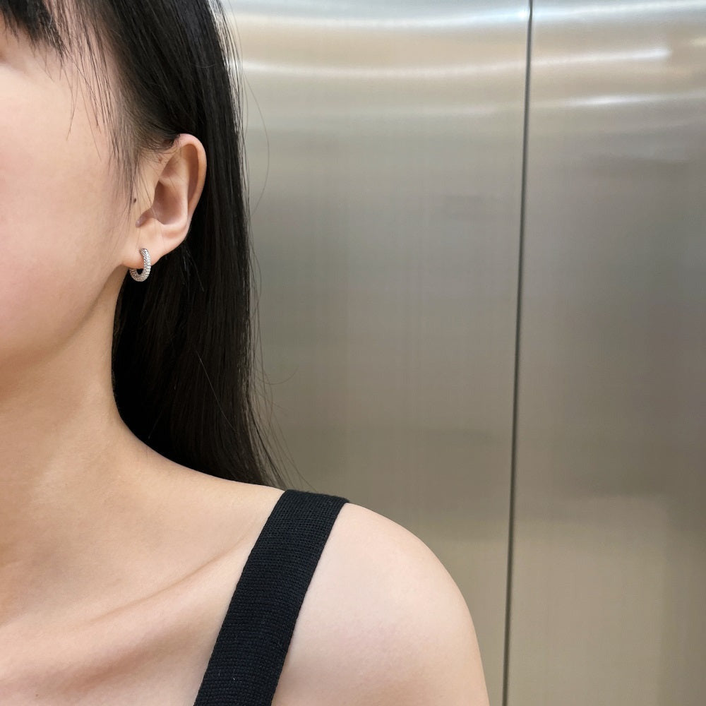 Clear CZ Hoop Earrings
