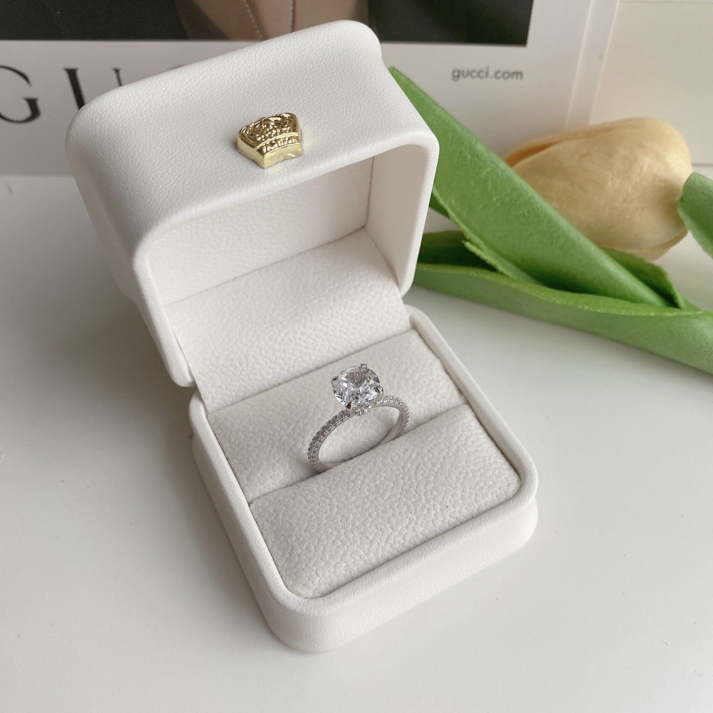 Clear CZ Round Solitaire Ring
