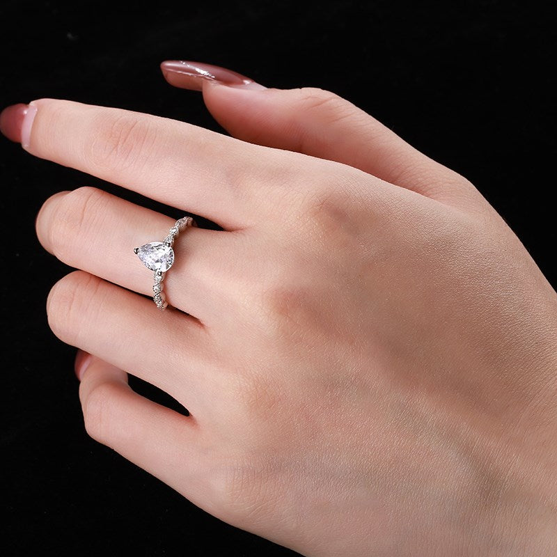 CZ Teardrop Ring