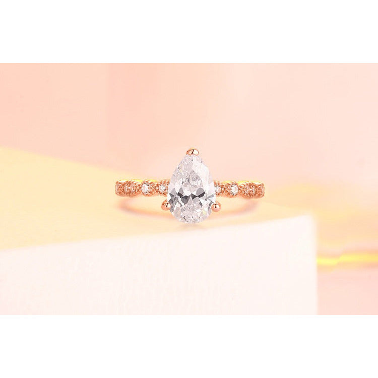 CZ Teardrop Ring