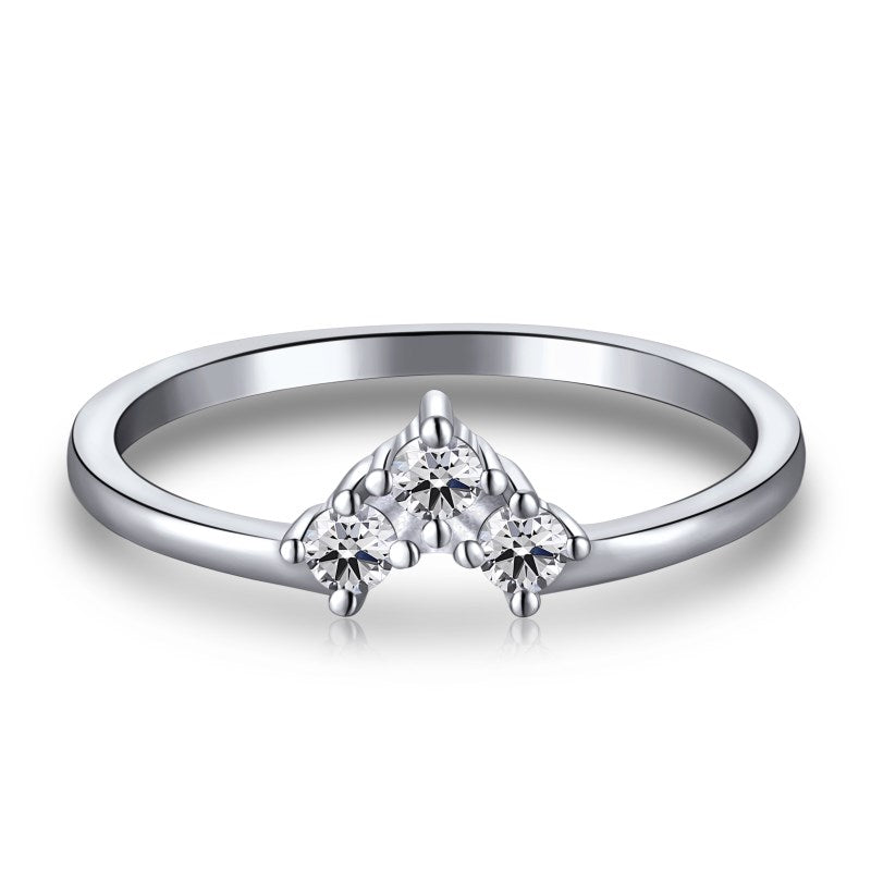 Clear CZ Small Wishbone Band