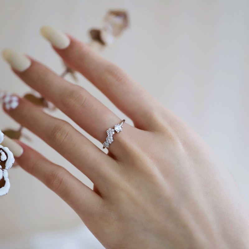 CZ Daisy Ring