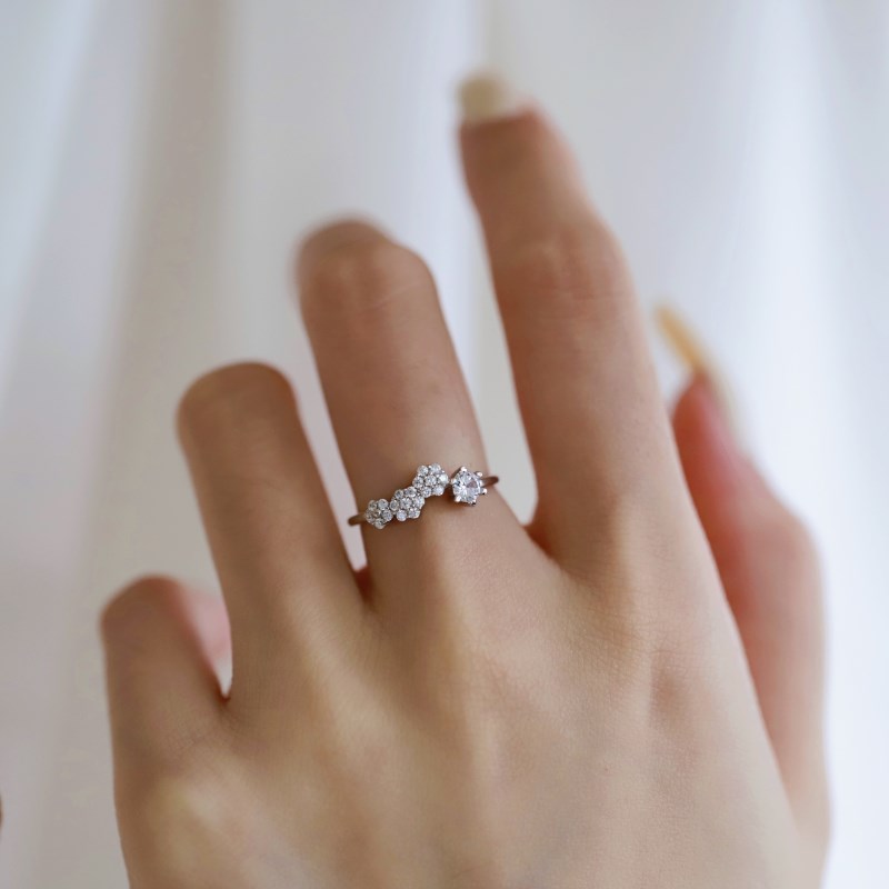 CZ Daisy Ring