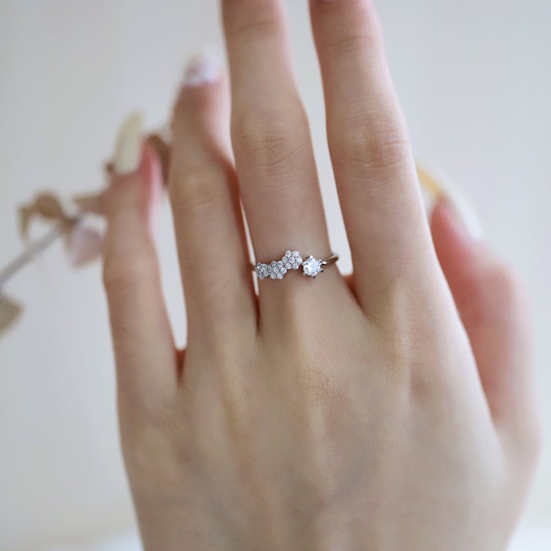 CZ Daisy Ring