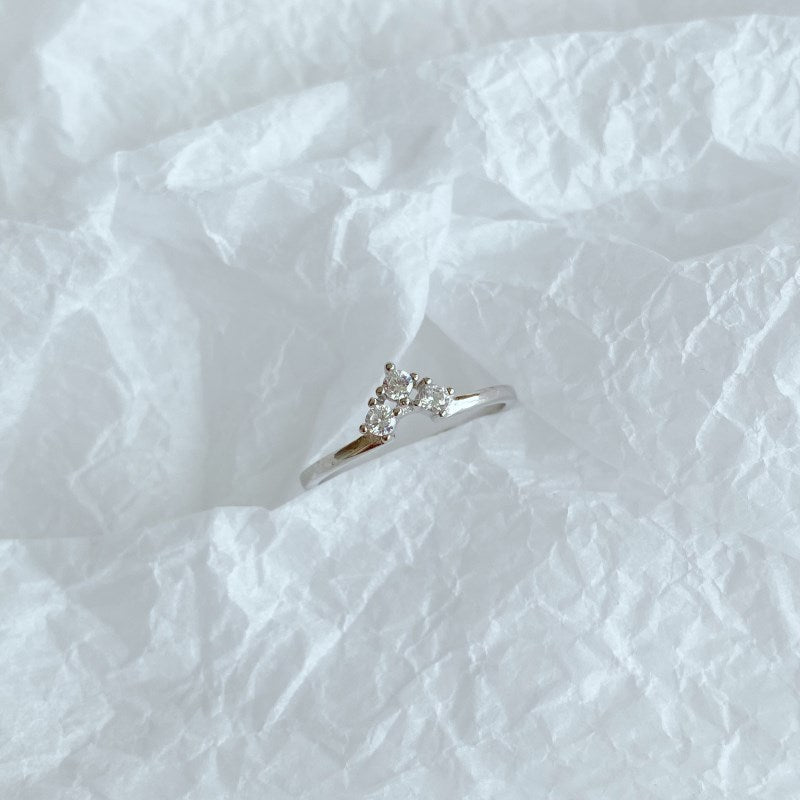 Clear CZ Small Wishbone Band