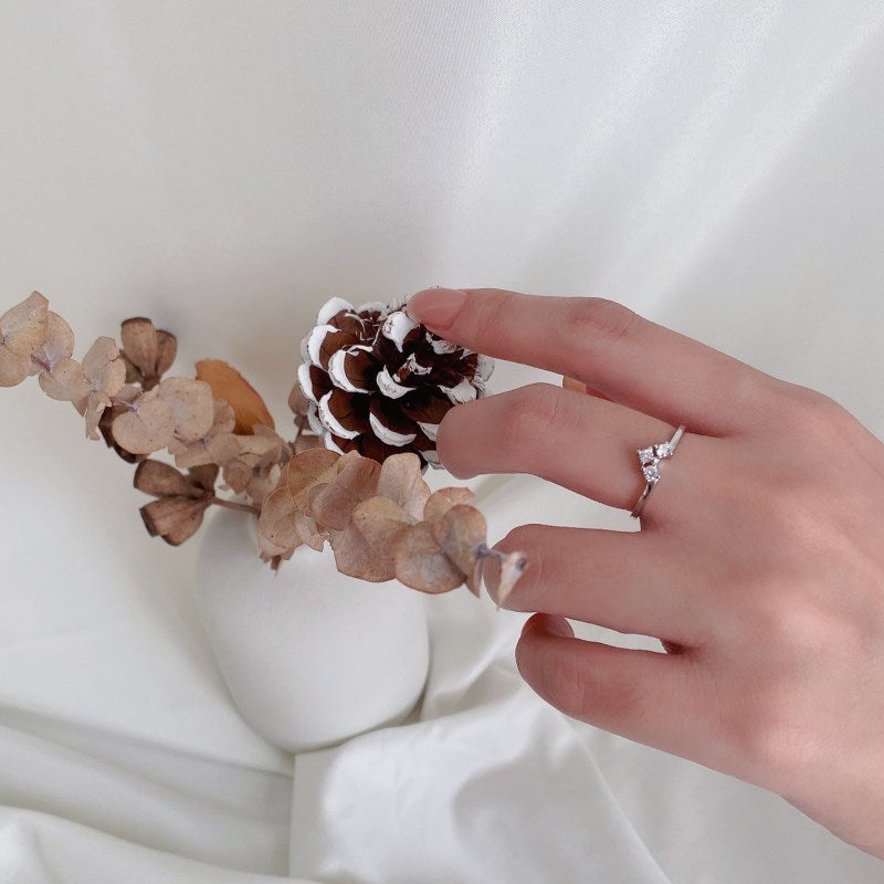 Clear CZ Small Wishbone Band
