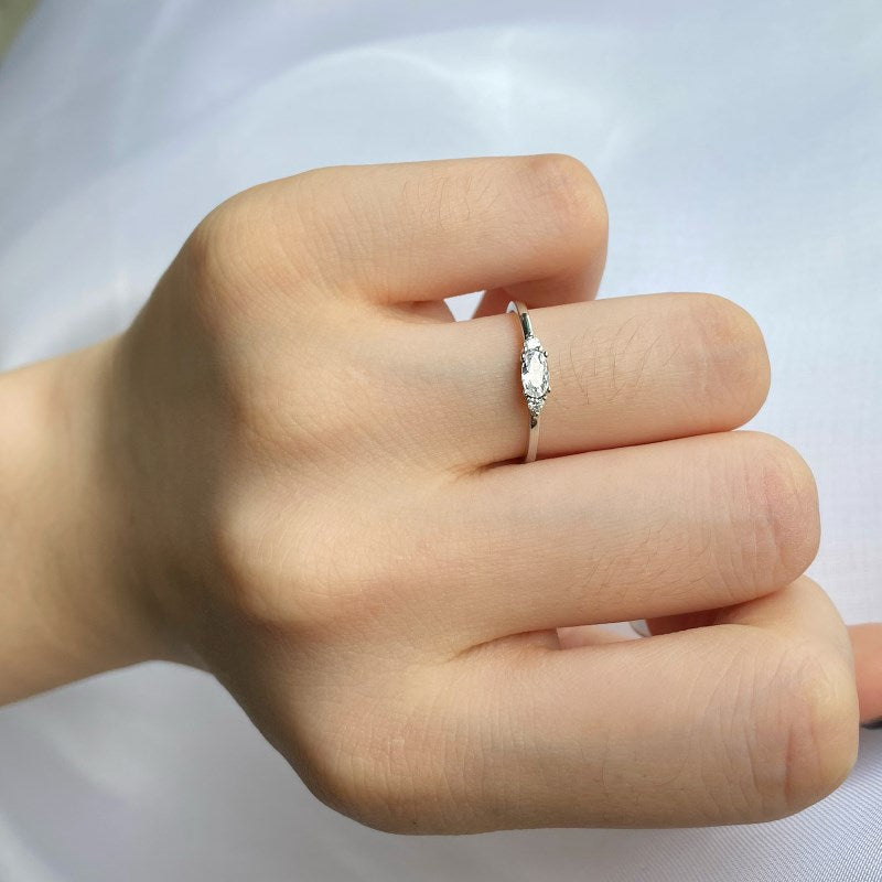 CZ Oval Trio Ring