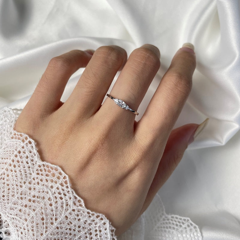 CZ Oval Trio Ring