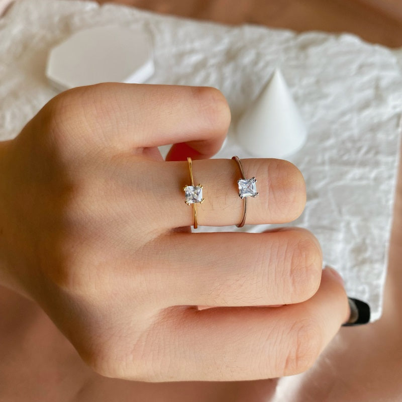 Clear CZ Round Solitaire Ring