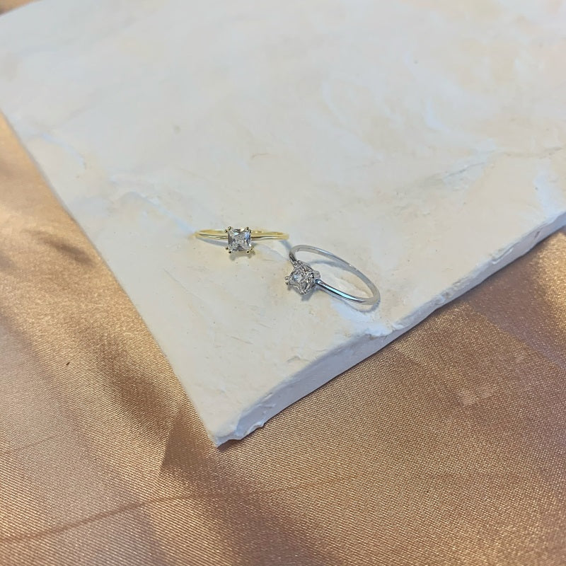 Clear CZ Round Solitaire Ring