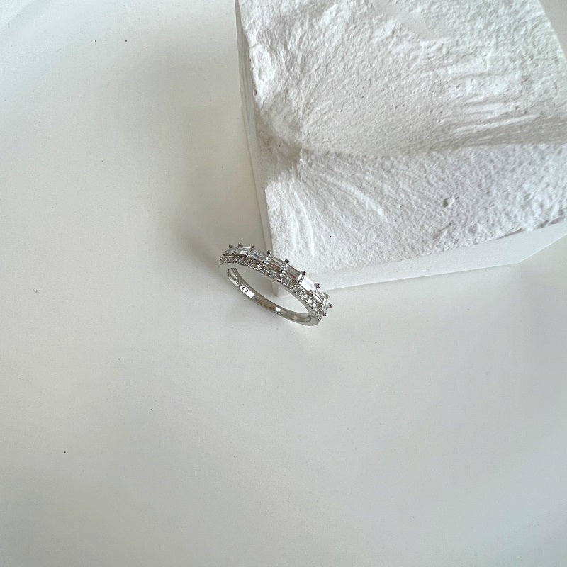 Clear CZ Double Band Ring