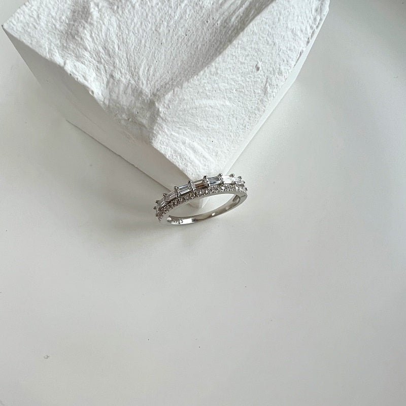 Clear CZ Double Band Ring