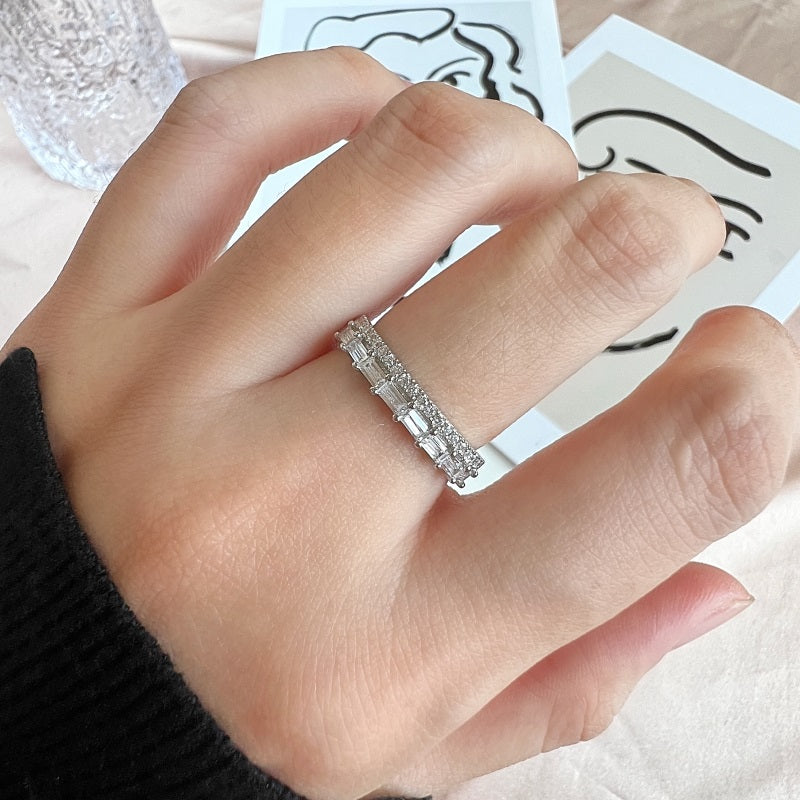 Clear CZ Double Band Ring