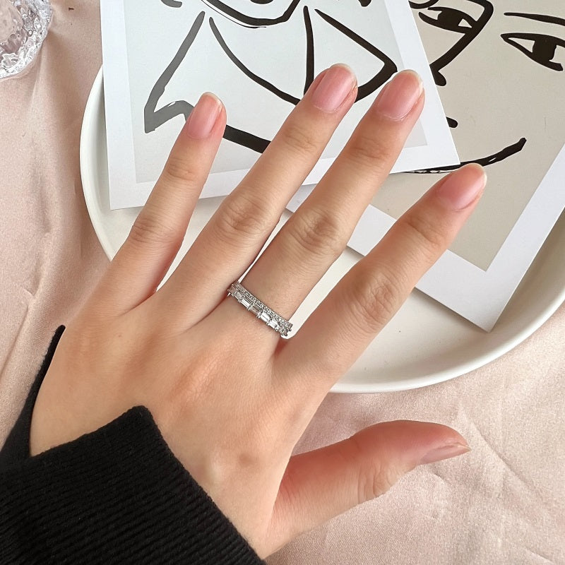 Clear CZ Double Band Ring