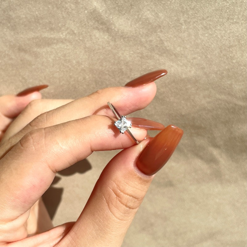 Clear CZ Round Solitaire Ring