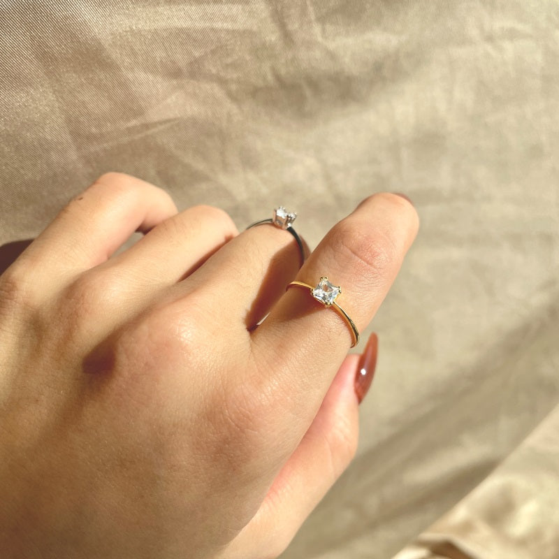 Clear CZ Round Solitaire Ring