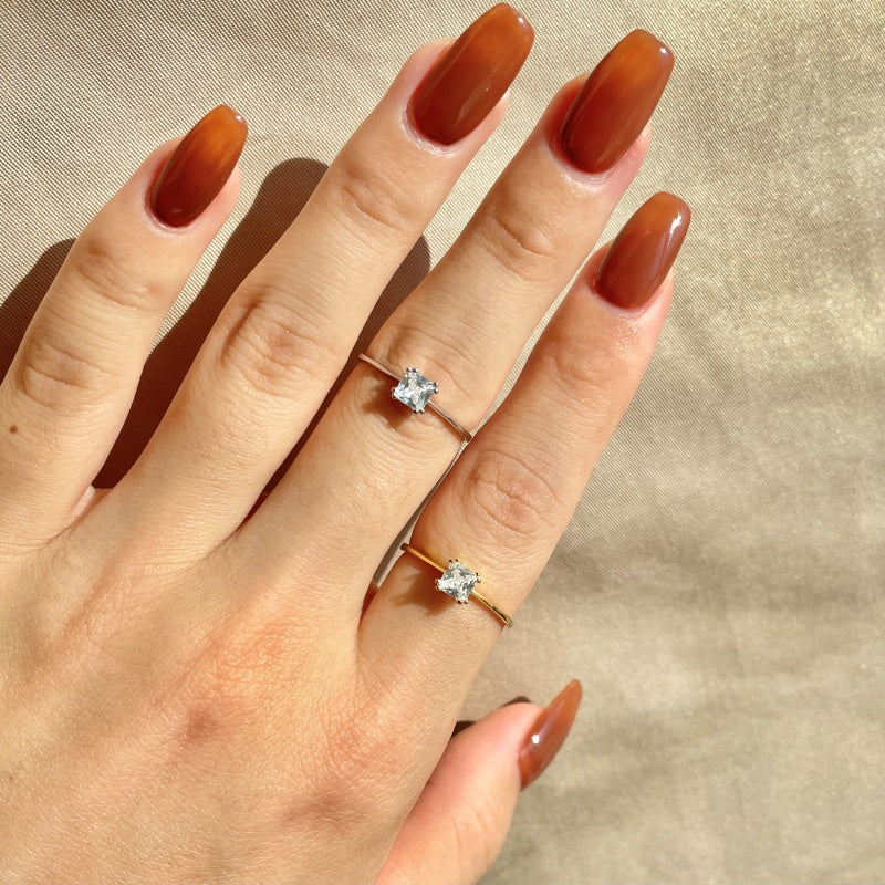Clear CZ Round Solitaire Ring