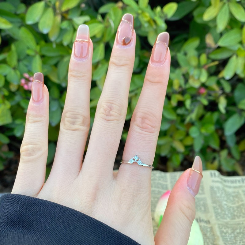 Clear CZ Small Wishbone Band