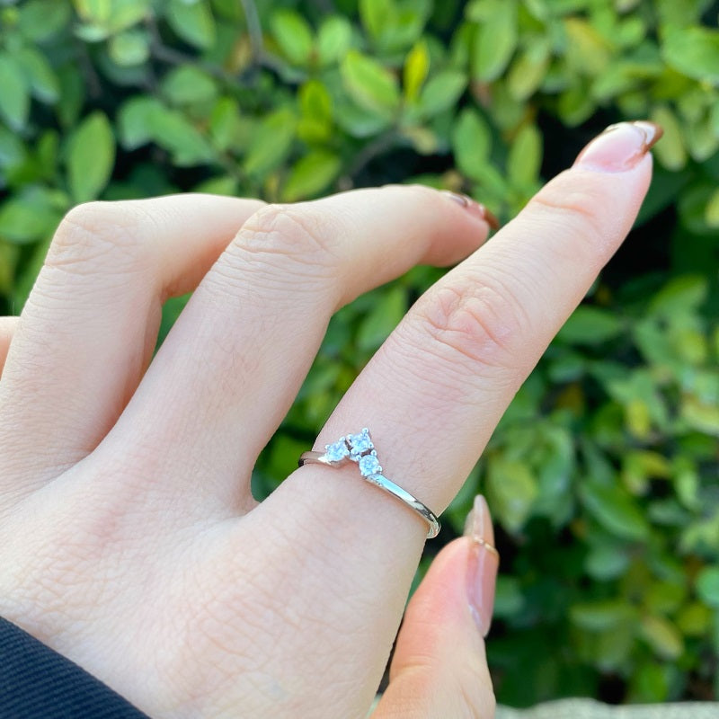 Clear CZ Small Wishbone Band