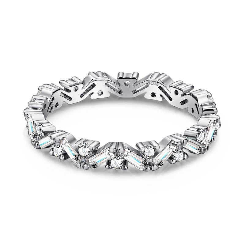Round and Baguette CZ Band
