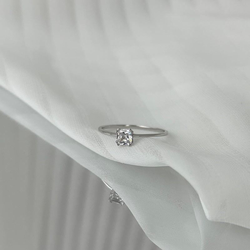 Clear CZ Round Solitaire Ring