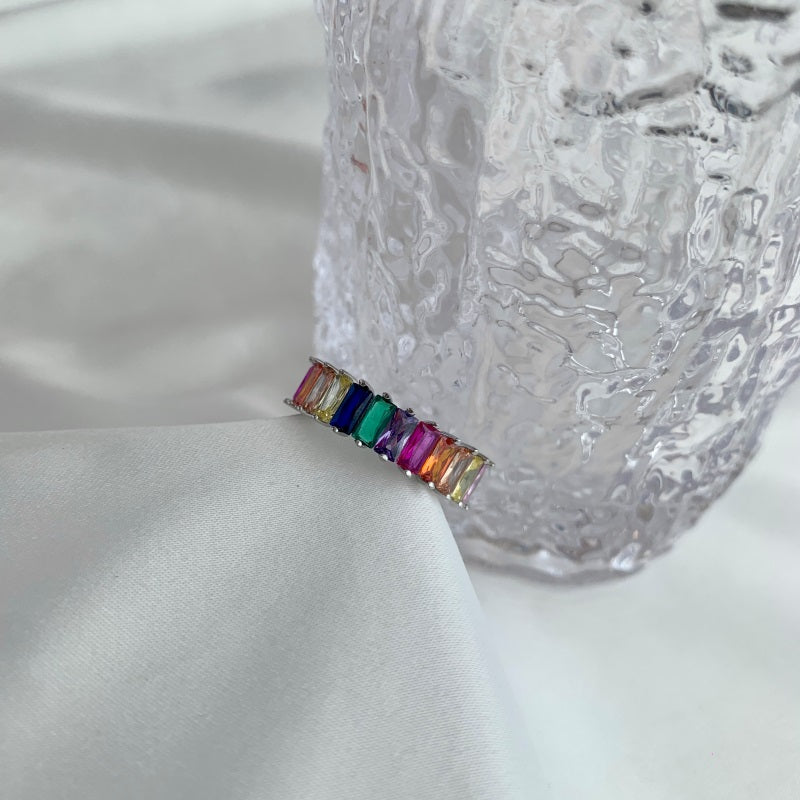 CZ Multi Colour Eternity Ring