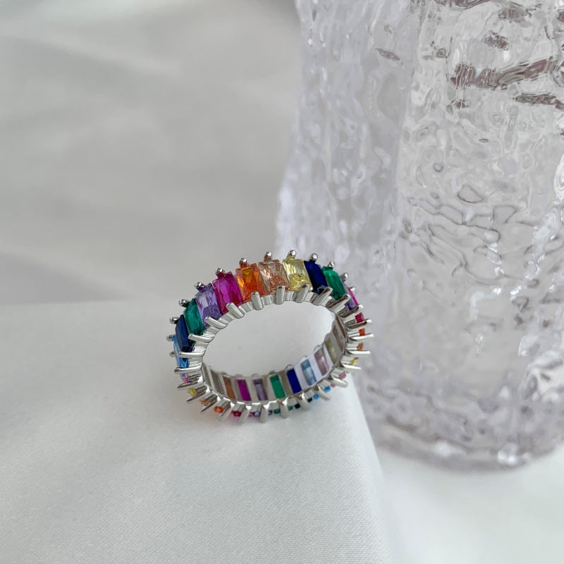 CZ Multi Colour Eternity Ring